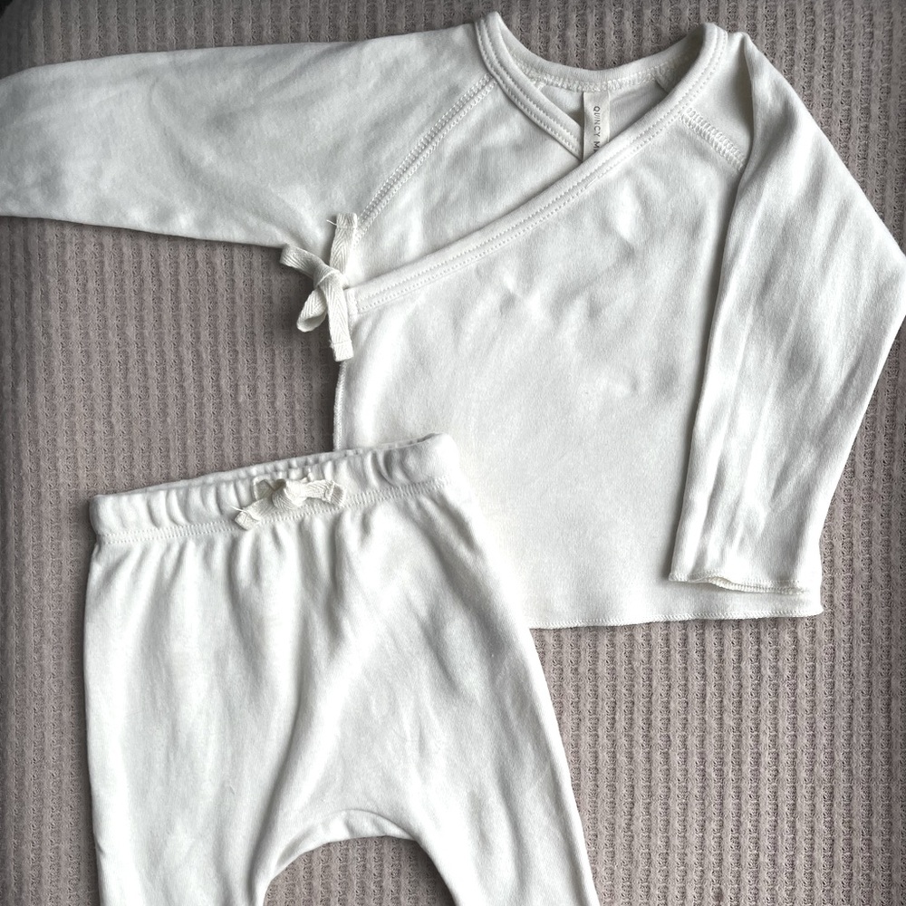 0-3 Quincy Mae Cotton Footed Wrap Set